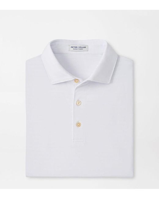 Peter Millar White Clark Performance Jersey Polo for men