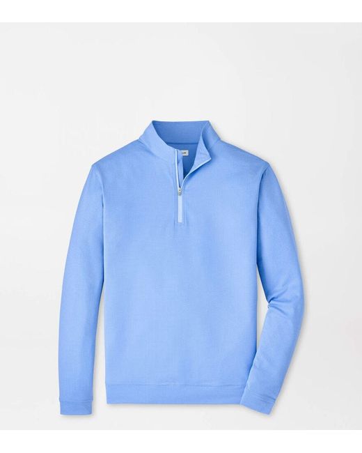 Peter Millar Blue Perth Basketweave Performance Quarter-Zip for men