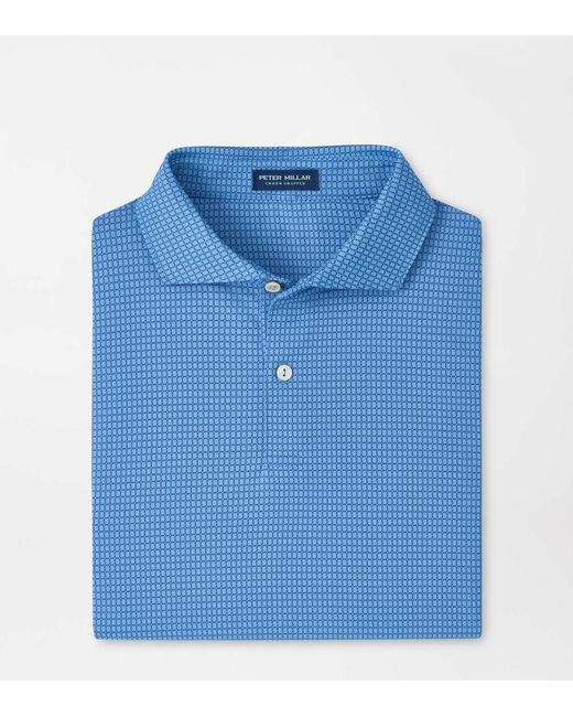 Peter Millar Blue Ponte Performance Jersey Polo for men