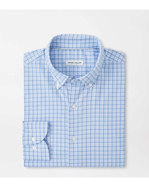 Peter Millar Blue Calvin Crown Lite Cotton-Stretch Shirt for men