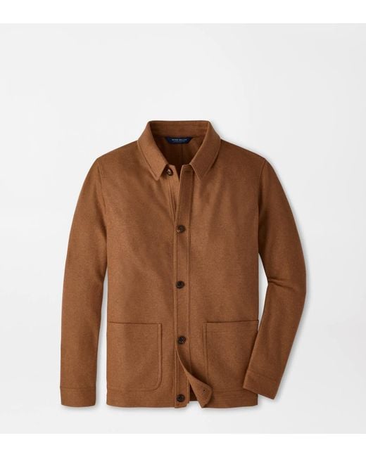 Peter Millar Brown Artisan Crafted Cashmere Chore Coat for men