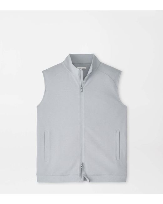 Peter Millar Gray Cradle Piqué Performance Full-Zip Gilet for men