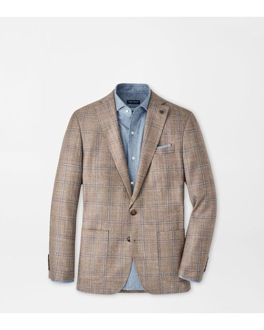 Peter Millar Gray Leroy Windowpane Blazer for men