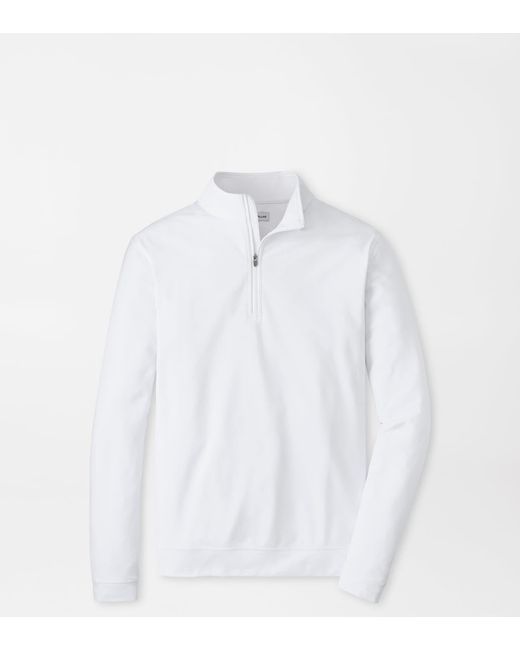 Peter Millar White Perth Cross-Hatch Performance Quarter-Zip for men