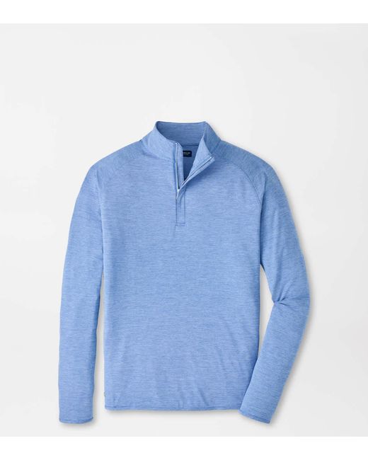 Peter Millar Blue Stealth Stripe Performance Quarter-Zip for men