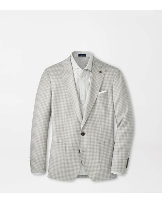 Peter Millar White Montgomery Gingham Blazer for men