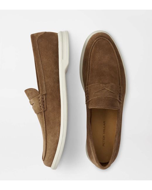 Peter Millar Brown Excursionist Penny Loafer for men