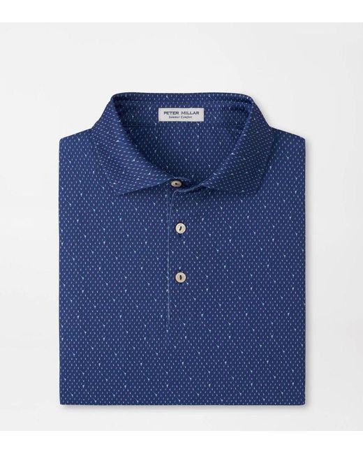 Peter Millar Blue The Rough Performance Jersey Polo for men