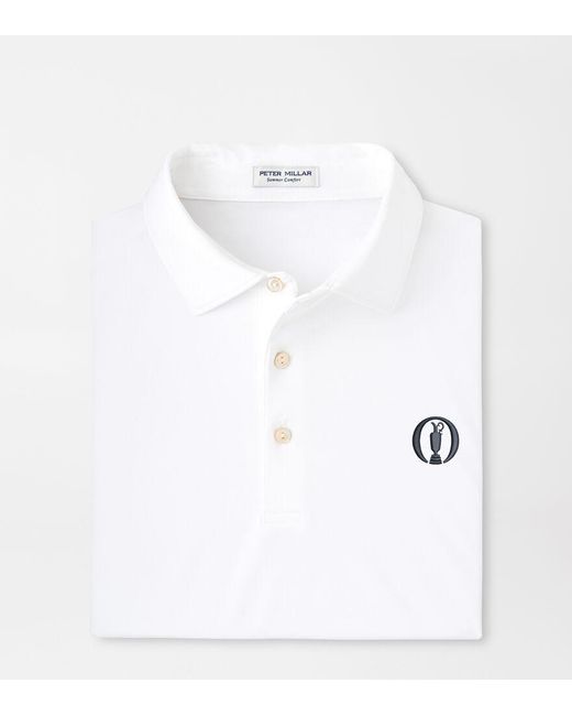 Peter Millar White The Open Solid Performance Jersey Polo for men