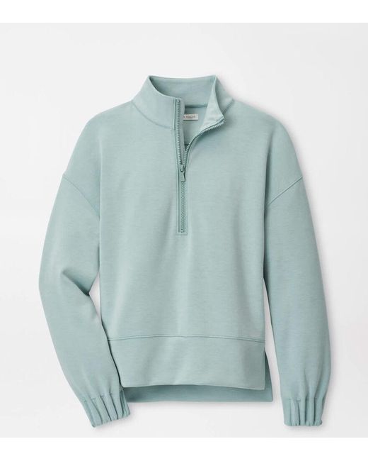 Peter Millar Blue Flora Knit Mélange Half-Zip Pullover