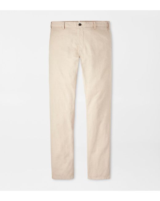 Peter Millar Natural Somerset Flat Front Trouser for men