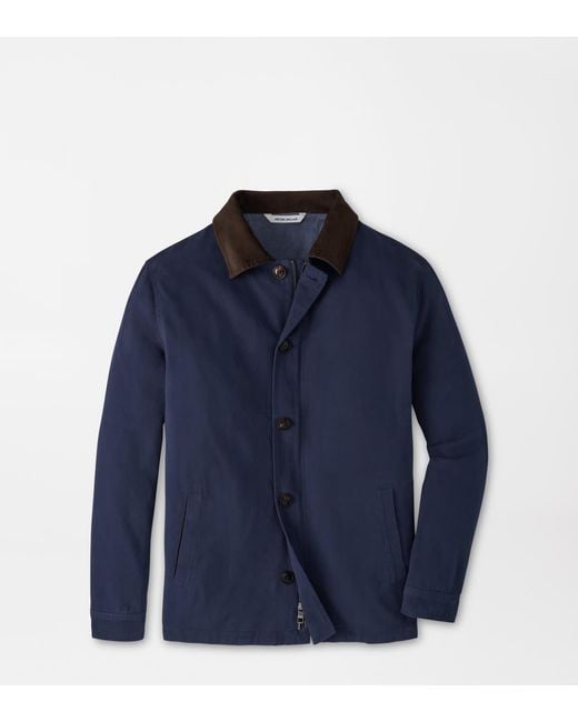 Peter Millar Blue Chatham Cotton Cashmere Coat for men