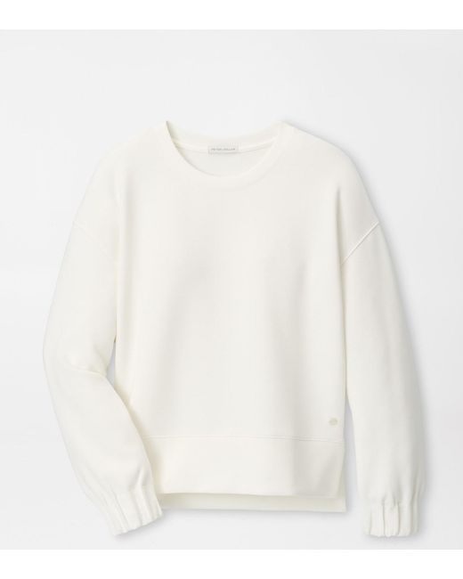 Peter Millar White Flora Knit Crewneck