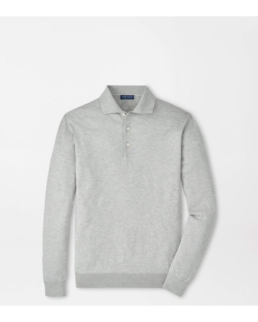 Peter Millar Gray Mariner Sea Island Cotton Jumper Polo for men