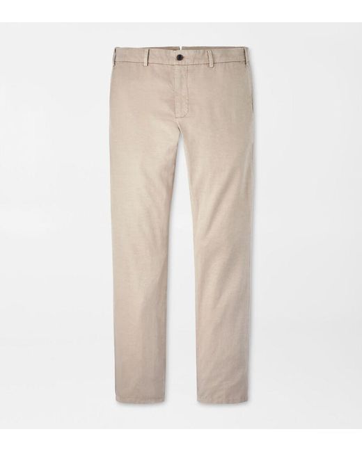 Peter Millar Natural Somerset Flat Front Trouser for men