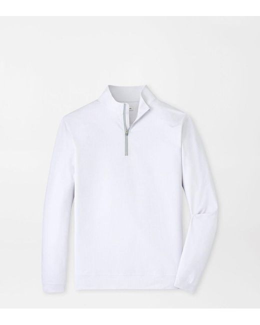 Peter Millar White Perth Basketweave Performance Quarter-Zip for men
