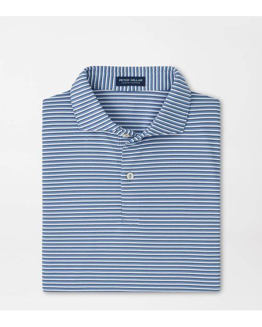 Peter Millar Blue Tempo Performance Mesh Polo for men