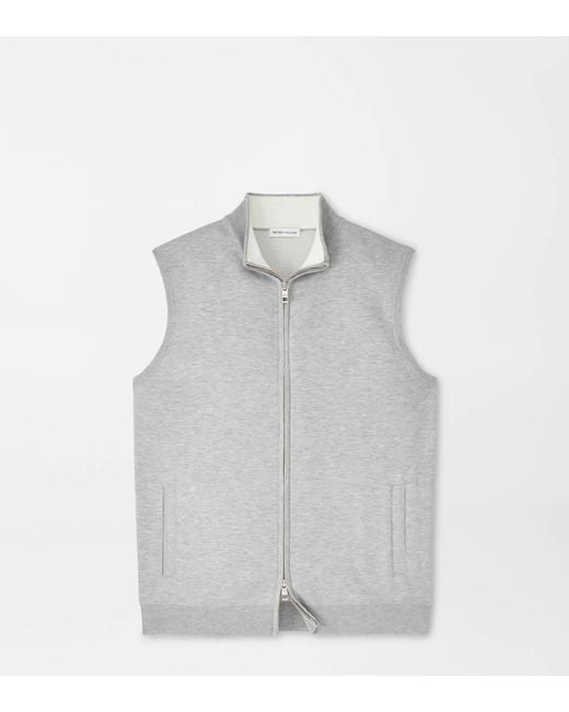 Peter Millar Gray Coolspun Lite Full-Zip Sleeveless Jumper for men