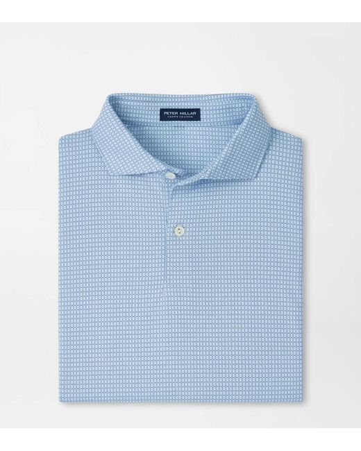 Peter Millar Blue Ponte Performance Jersey Polo for men