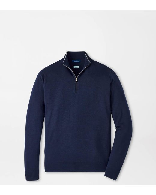 Peter Millar Blue Excursionist Flex Quarter-Zip Jumper for men