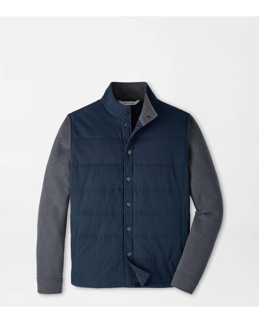 Peter Millar Blue Bedford Hybrid Snap Jacket for men