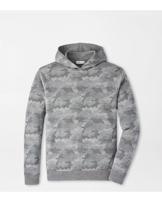 Peter Millar Gray Reversible Camo Popover Hoodie for men