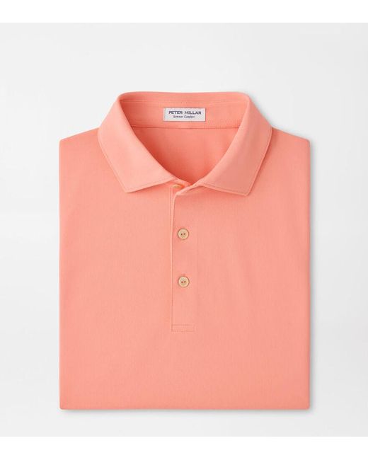 Peter Millar Pink Solid Performance Mesh Polo for men
