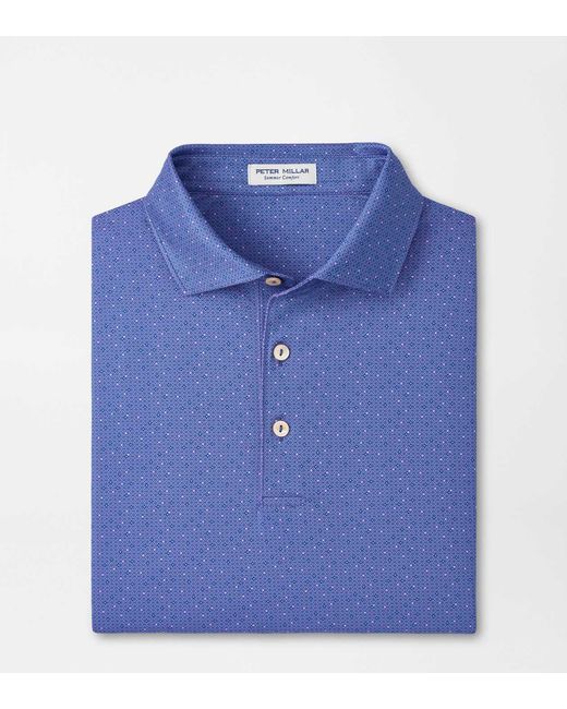 Peter Millar Blue Dashwood Performance Jersey Polo for men