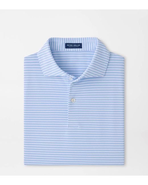 Peter Millar Blue Tempo Performance Mesh Polo for men