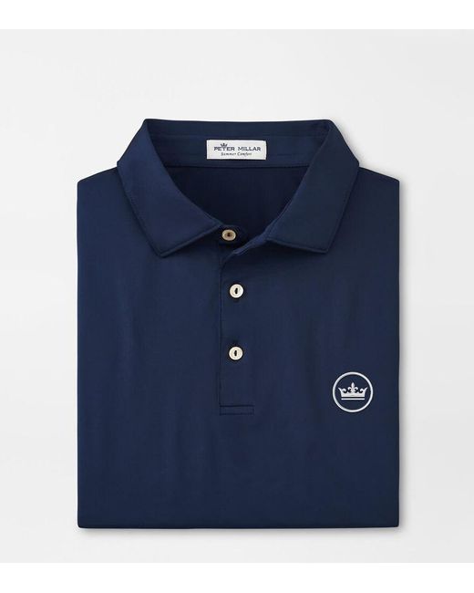 Peter Millar Blue Crown Seal Solid Performance Jersey Polo for men