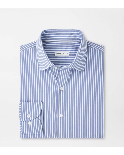 Peter Millar Blue Langley Crown Lite Cotton-Stretch Shirt for men