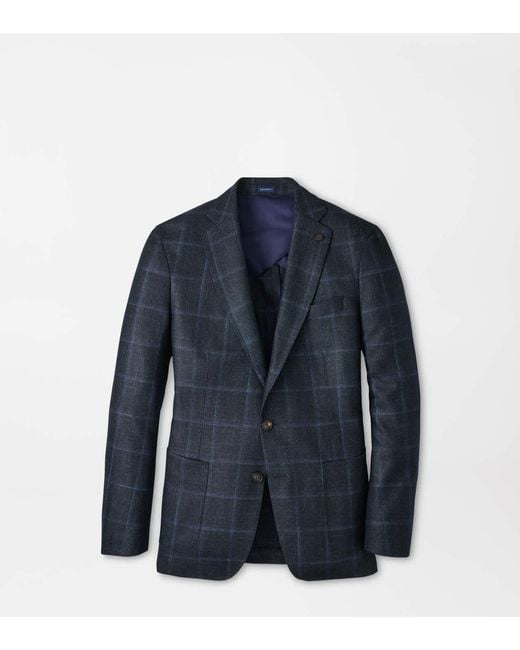 Peter Millar Blue Hughes Windowpane Blazer for men