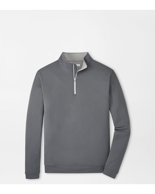 Peter Millar Gray Perth Performance Quarter-Zip for men