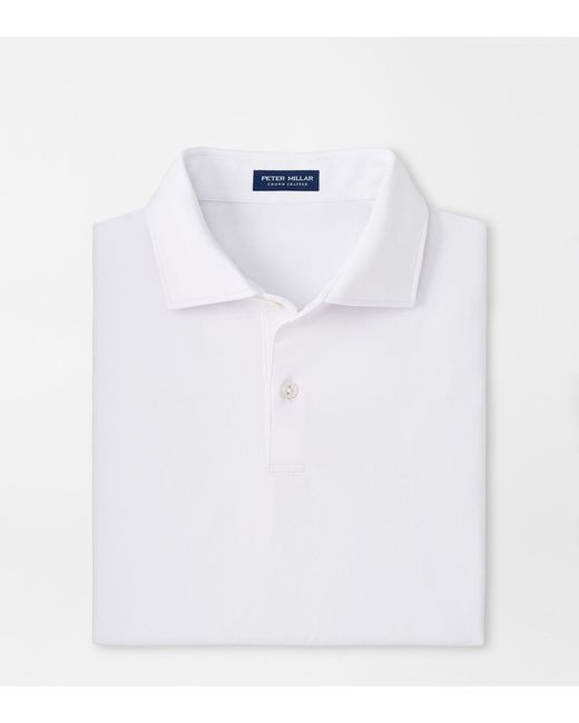 Peter Millar White Solid Performance Jersey Polo for men