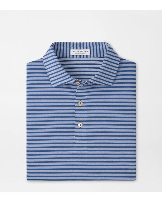 Peter Millar Blue Clark Performance Jersey Polo for men