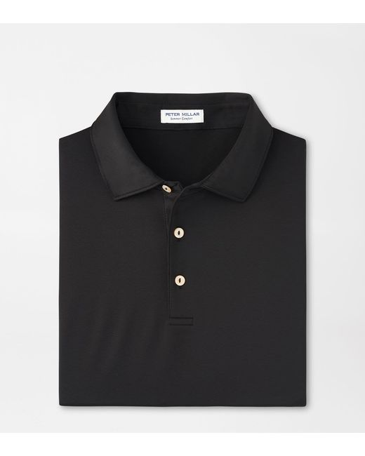 Peter Millar Black Solid Performance Jersey Polo for men