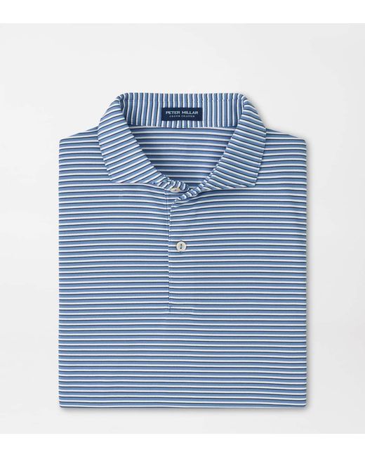 Peter Millar Blue Tempo Performance Mesh Polo for men