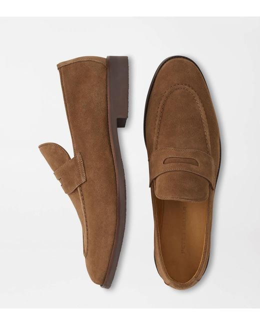 Peter Millar Brown Madison Suede Penny Loafer for men