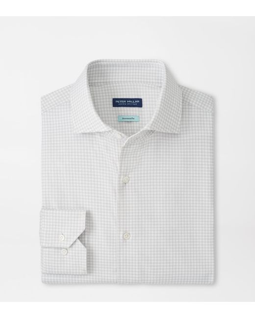 Peter Millar White Excursionist Flex Gingham Shirt for men