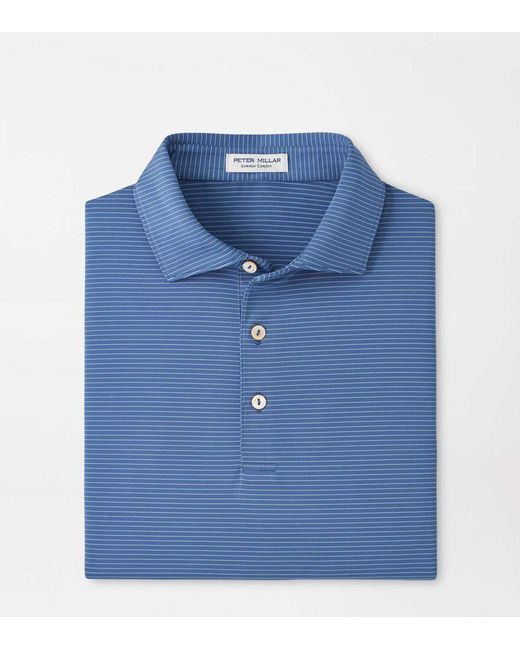 Peter Millar Blue Highlands Performance Jersey Polo for men