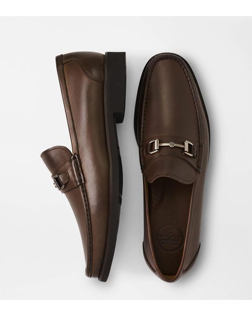 Peter Millar Brown Leather Bit Loafer for men