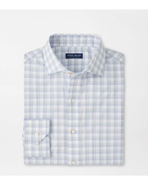 Peter Millar Blue Bechtle Performance Poplin Shirt for men