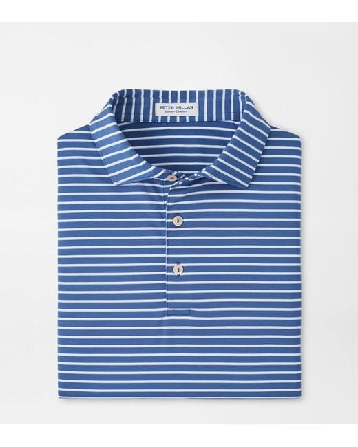 Peter Millar Blue Dunnes Performance Jersey Polo for men
