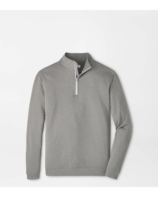 Peter Millar Gray Perth Mélange Performance Quarter-Zip for men