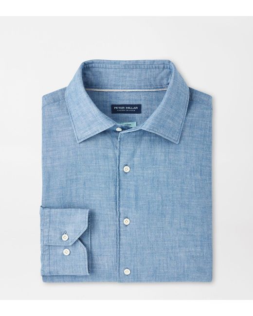 Peter Millar Blue Japanese Selvedge Shirt for men