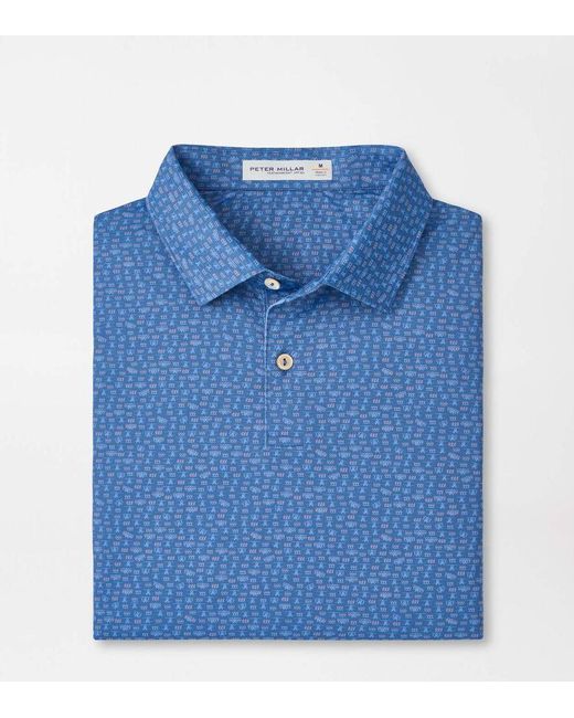 Peter Millar Blue Featherweight Flights Performance Polo for men