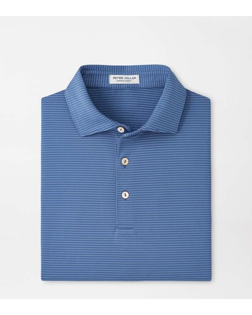 Peter Millar Blue Highlands Performance Jersey Polo for men