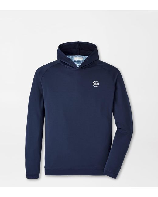 Peter Millar Blue Crown Seal Pine Performance Hoodie for men