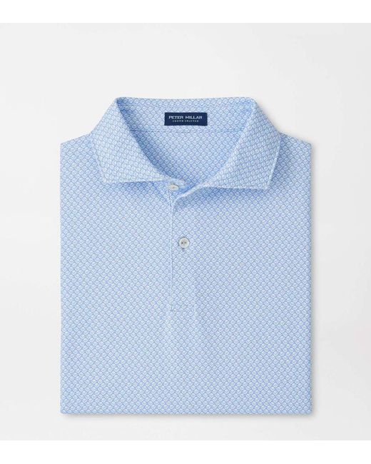 Peter Millar Blue Mayfield Performance Jersey Polo for men