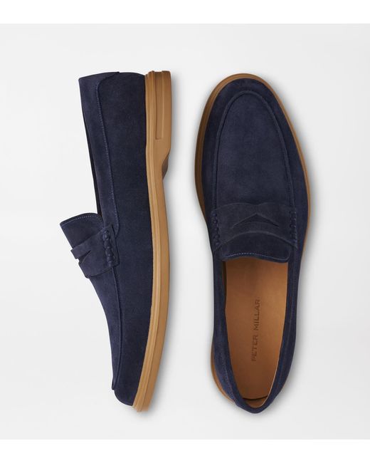 Peter Millar Blue Excursionist Penny Loafer for men